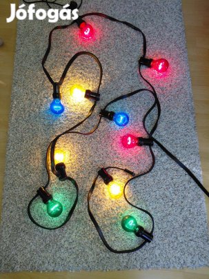 Kültéri égősor, fényfüzér 10 db izzó