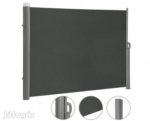 Kültéri kihúzható szélfogó, térelválasztó160×400 cm, antracit