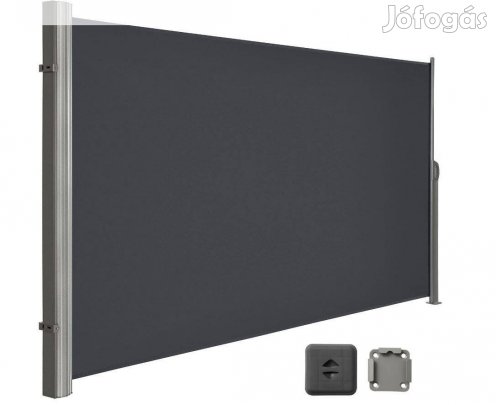 Kültéri kihúzható szélfogó, térelválasztó180×300 cm, antracit
