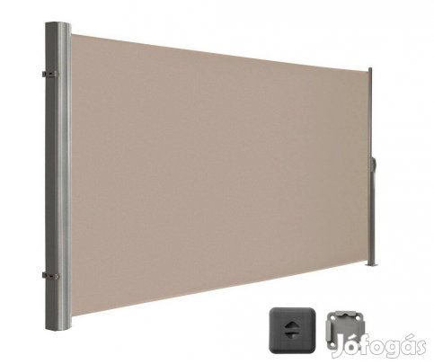 Kültéri kihúzható szélfogó, térelválasztó180×400 cm,taupe