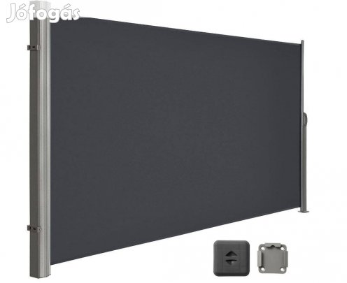 Kültéri kihúzható szélfogó, térelválasztó180×450 cm, antracit