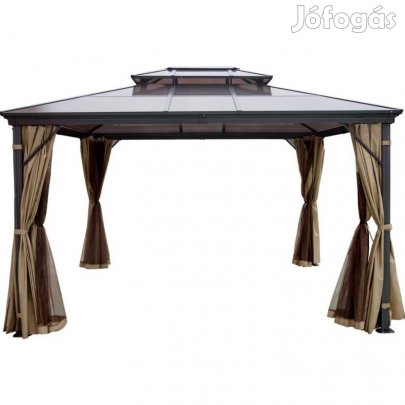 Kültéri pavilon dupla PVC tetővel  3,5 × 3,6 m, alumínium