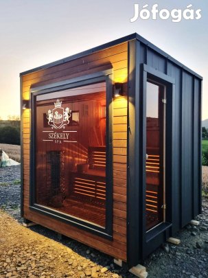 Kültéri prémium szigetelt szauna (6 személyes)
