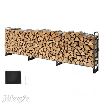 Kültéri tűzifatároló állvány (152 × 36 × 117 cm) vízálló…