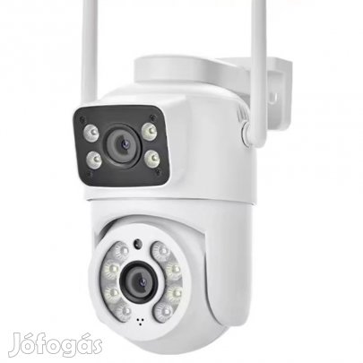 Kültéri wifi-s biztonsági kamera dupla lencsével - 360°-os kétirányú