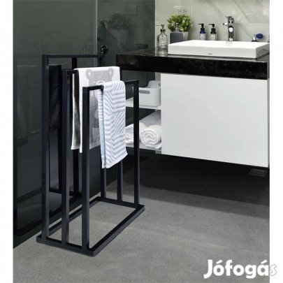 Kuno 3 részes törölközőtartó (fekete) 18357