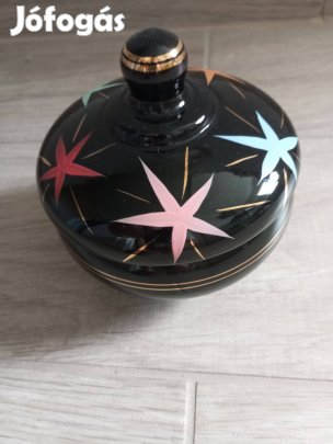 Kunst glas fekete, üveg bonbonier