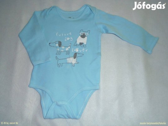 Kutya mintás hosszú ujjú body 12-18 hó (méret 86)