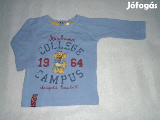 Kutya mintás kék hosszú ujjú felső 3-6 hó (méret 68)