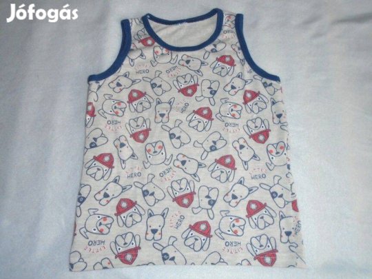 Kutya mintás trikó atléta 3-4 évesre (méret 104) szürke