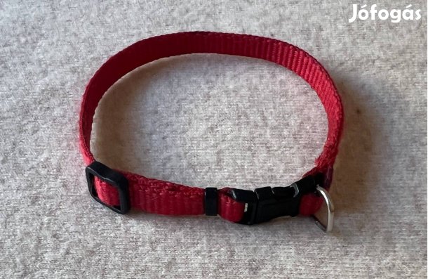 Kutya nyakörv piros textil