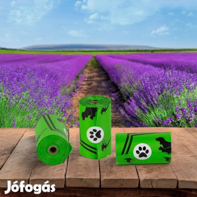 Kutya zacskó, kutyapiszok zsák /Lebomló/Levendula Illat/ 320 zsák