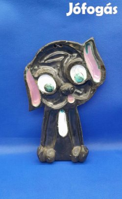 Kutyus mázas fali kerámia