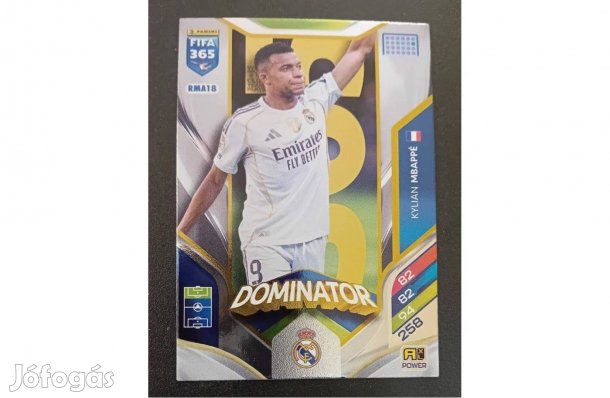 Kylian Mbappé Real Madrid Power/Dominator focis kártya Panini FIFA '26