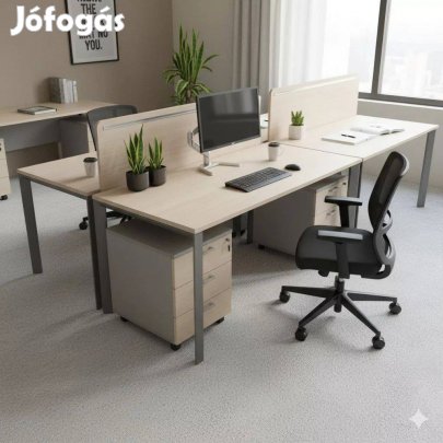 LAS íróasztal, juhar színű, 160x80 cm - használt irodabútor