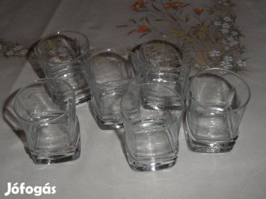 LAV üveg pálinkás pohár ( új, 6 db. )