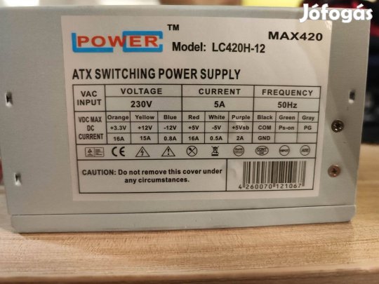LC Power LC420-H12 420W ATX tápegység eladó