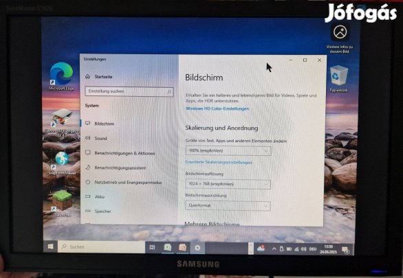 LED Monitor Képernyő Samsung 19col 48cm 1600x1200