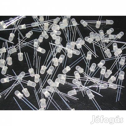 LED - 100db Fehér LED, átmérő: 5mm (_)