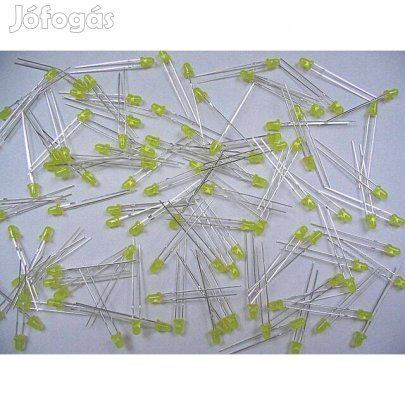 LED - 100db Sárga LED, átmérő: 3mm (_)