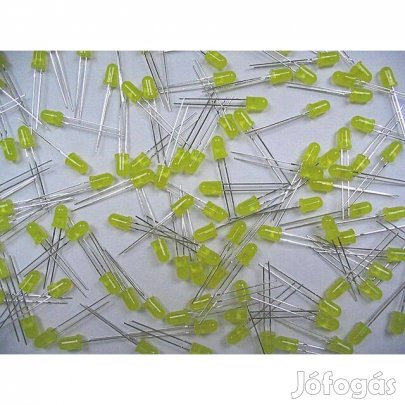 LED - 100db Sárga LED, átmérő: 5mm (_)