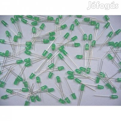 LED - 100db Zöld LED, átmérő: 5mm (_)