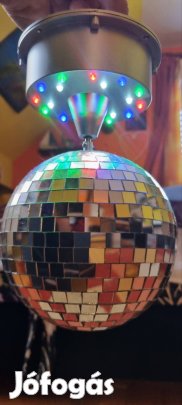 LED-es diszkógömb motorral és beépített világítással. 