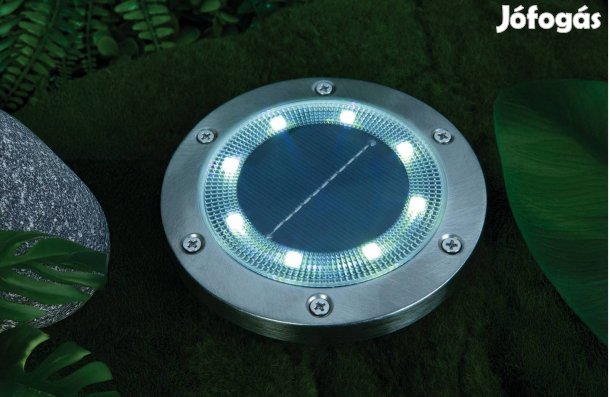 LED-es leszúrható / fali szolár lámpa - kör alakú - SMD LED - hidegfeh