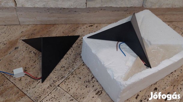 LED fali lámpa, Vas, 220V, 3W, Fekete 2 db egyben, modern, fekete