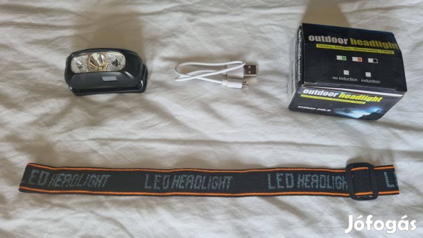 LED fejlámpa 500 akkumlátoros USB-C csatlakozóval mozgásérzékelővel új