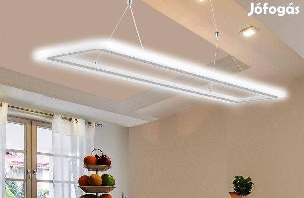 LED függőlámpa, Eylm, 45W, fehér, 120x20x2 cm, távirányítóval, új