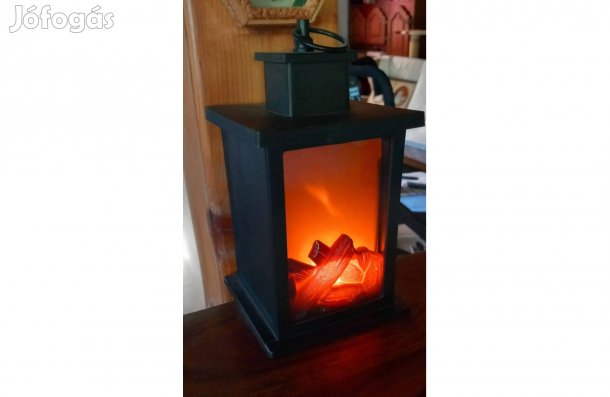 LED lámpás, kandalló forma 24x14x14 cm elemes - Új - 2 db