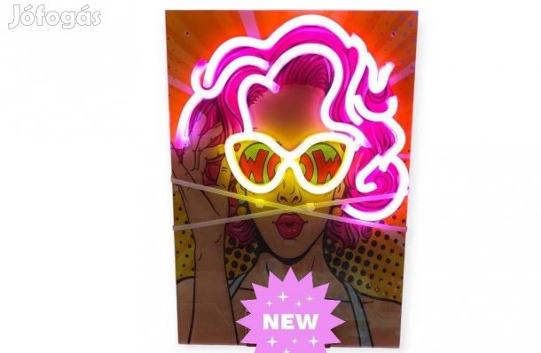 LED neon fénypanel női mintával 23,8×34 cm