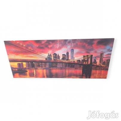 LED világítású fali kép Brooklyn Bridge New York, 100x40x1,5 cm