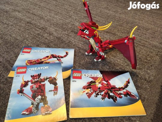 LEGO 6751 Creator piros sárkány leírással 1 elemcsere 10000