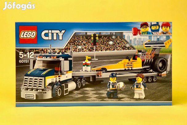 LEGO City 60151 Dragster Transporter, Új, Bontatlan