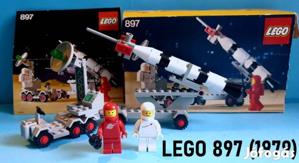 LEGO Classic Space 897 Mobile Rocket Launcher (1979) doboz, útmutató