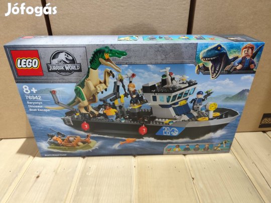 LEGO Jurassic World 76942 Baryonyx Dinosaur Boat Escape új, bontatlan