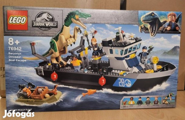 LEGO Jurassic World - Baryonyx szökés csónakon (76942) új, bontatlan