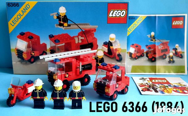 LEGO Legoland 6366 Fire & Rescue Squad (1984) gyűjtői, doboz, útmutató