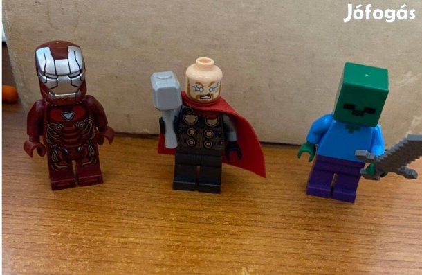 LEGO minifigurák - Thore + Vasember + Minecraft zombi