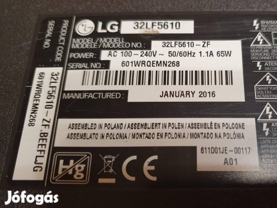 LG 32LF5610 LED tv Tcon panel Minden más elkelt