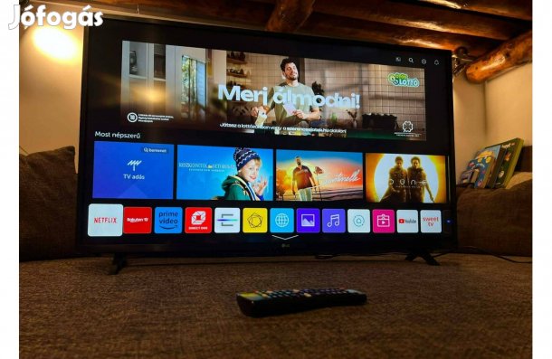 LG 43" 109cm Fullhd Smart LED tv, okos televízió, Wifi, Mindigtv