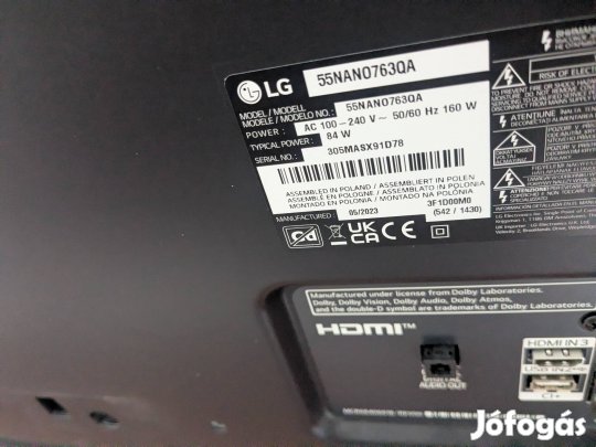 LG 55nono763qa  140cm es 4k LED televízió 