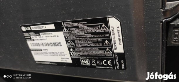 LG 86" led Tv 86SM9000PLA kijelző sérült