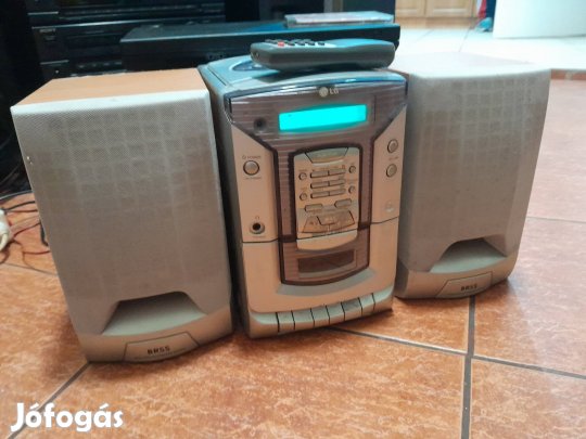 LG CD-s Rádiós kazettás mini hifi gyári távvezérlővel 