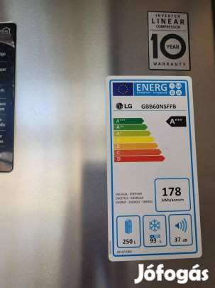 LG GBB60Nsffb alulfagyasztós kombinált hűtőszekrény polcok és fiókok