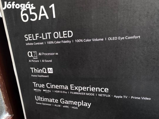 LG OLED65A13LA 65 colos OLED TV - dobozos, karcmentes, kiváló állapot