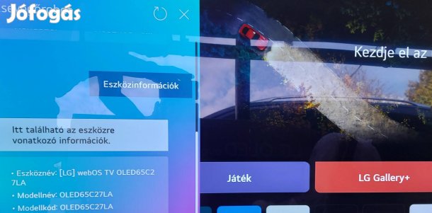 LG OLED 65" C2 Wifis Smart okos 4K 165cm képátlóval Evo 