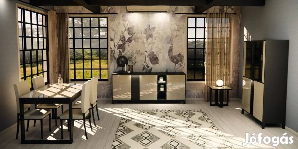 LM - Venus (bézs-sötétbarna) olasz modern ebédlő és nappali Akció!